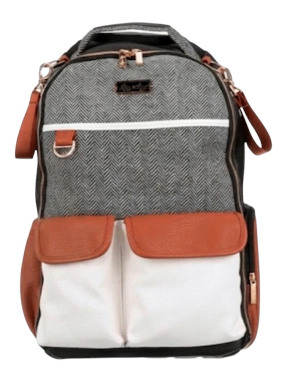 Itzy Ritzy Boss Diaper Bag in the "Coffee & Cream" colorway.
